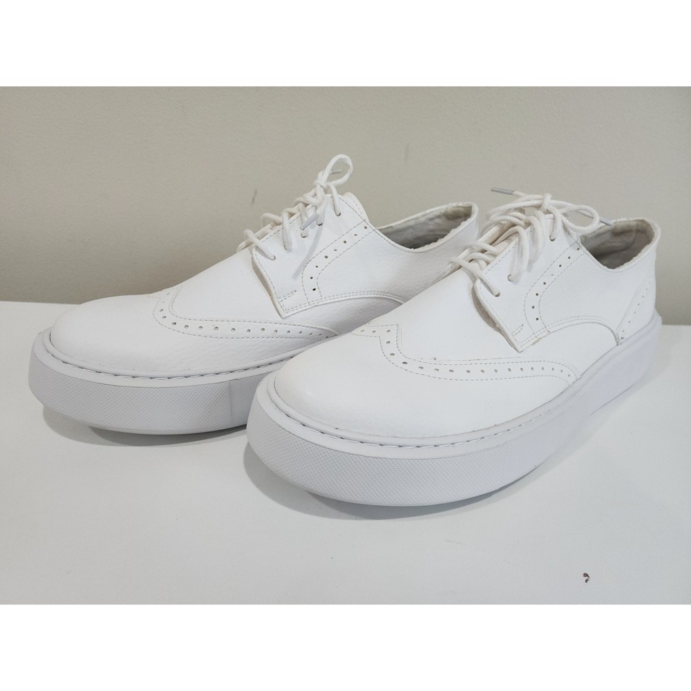Chekich CH149 CBT Changer Over Mens 9 Shoes White Faux Leather Wingtip Sneakers